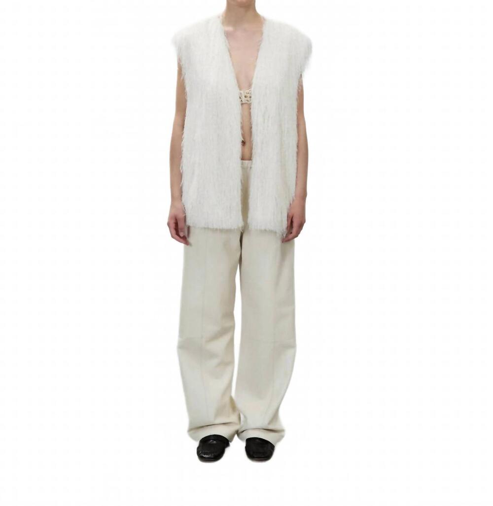 NEW ALYSI fringe sleeveless vest in meringa